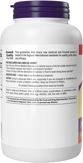 Webber Naturals Huile de Foie de Morue 1100 mg gélules emballage