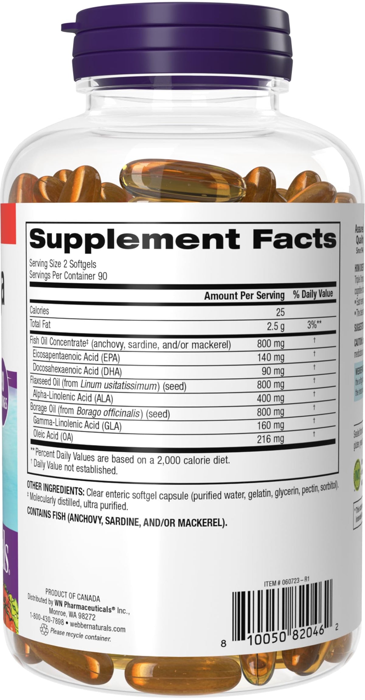 Webber Naturals Huile de Poisson Triple Omega 3 6 9 2400 mg gélules en mode de vie