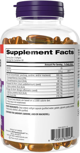 Webber Naturals Huile de Poisson Triple Omega 3 6 9 2400 mg gélules en mode de vie