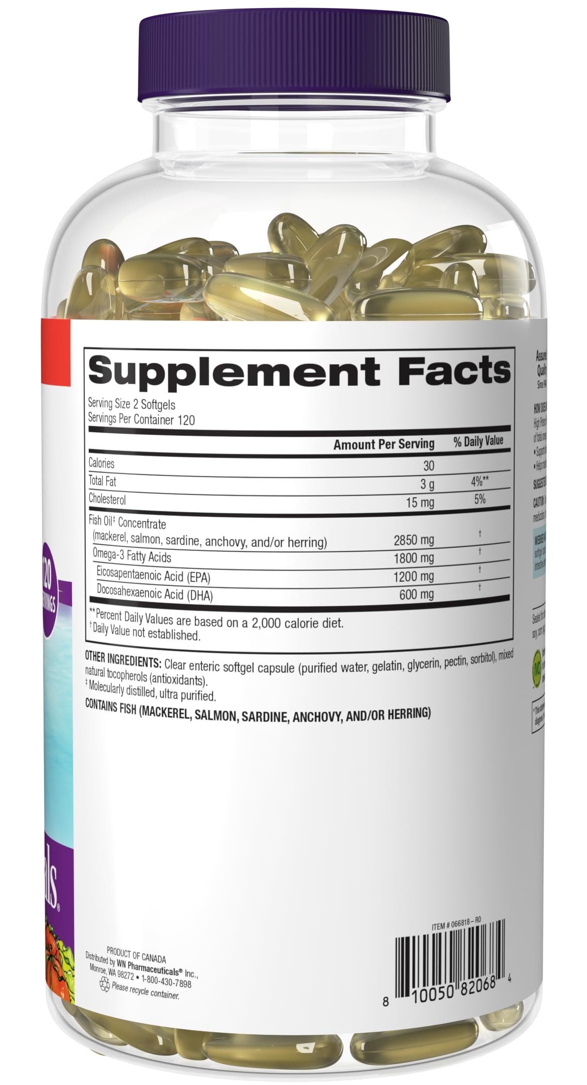 Webber Naturals Huile de Poisson Ultra Omega 3 avec ingrédients