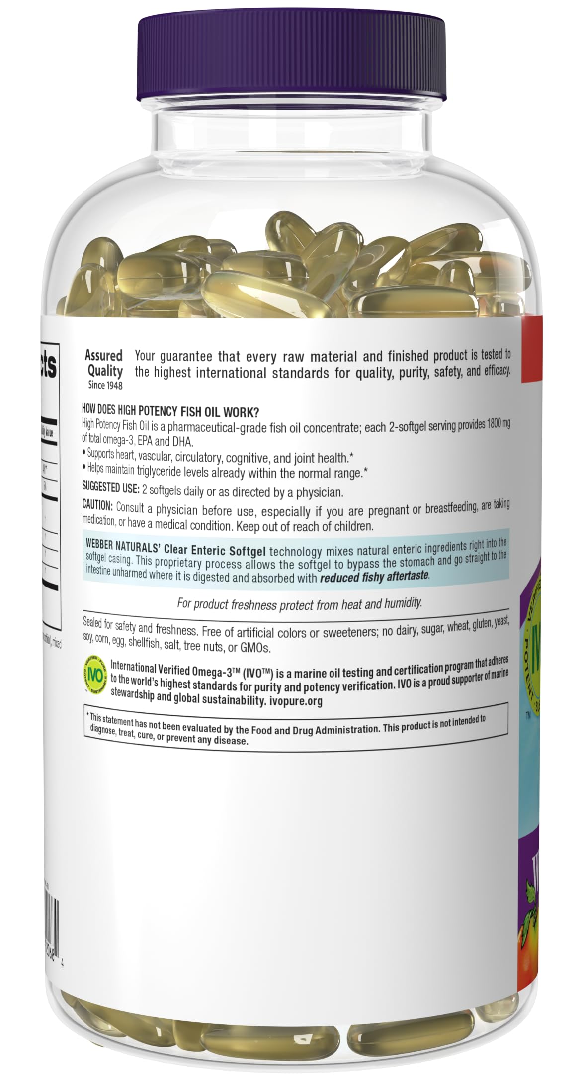 Webber Naturals Huile de Poisson Ultra Omega 3 avec mode d'emploi