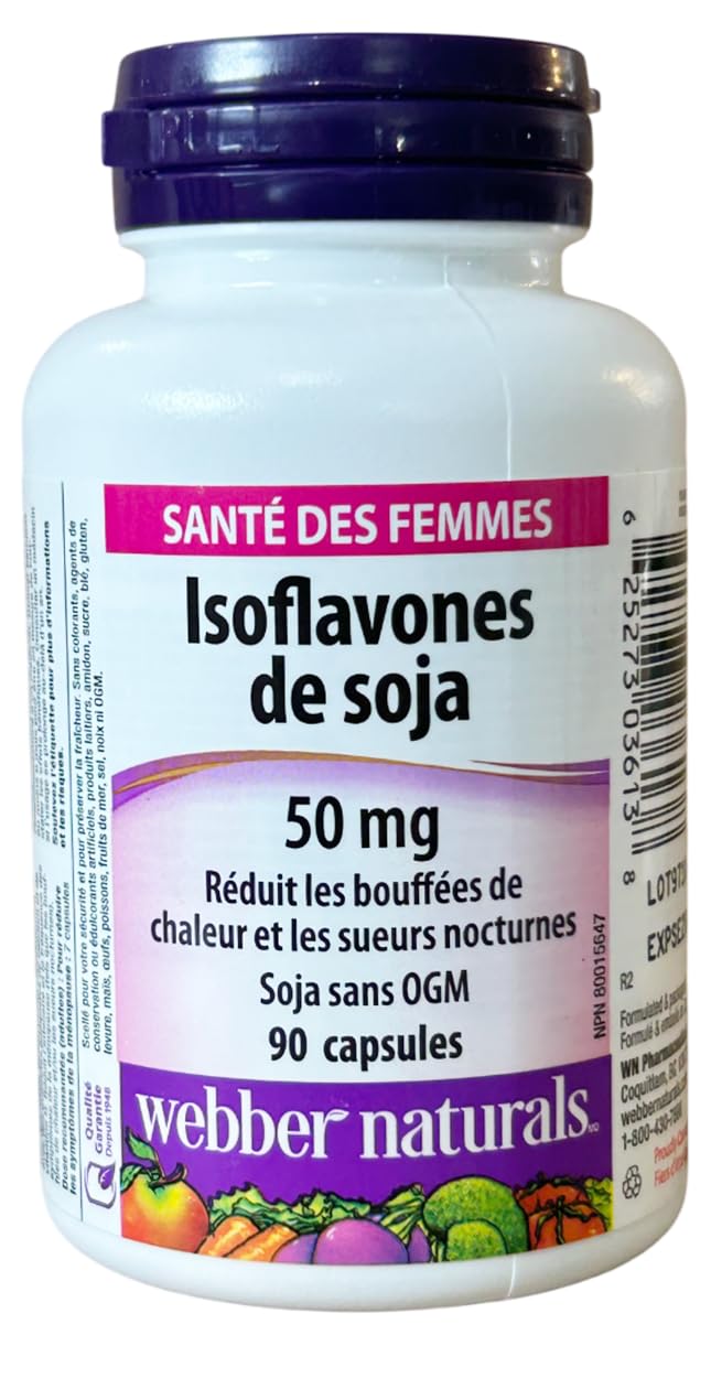 Webber Naturals Isoflavones de Soja 50mg capsules vue arrière
