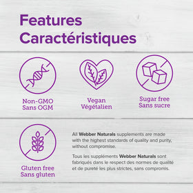 Webber Naturals Magnésium Bisglycinate 200 mg Capsules, flacon avec capsules à côté