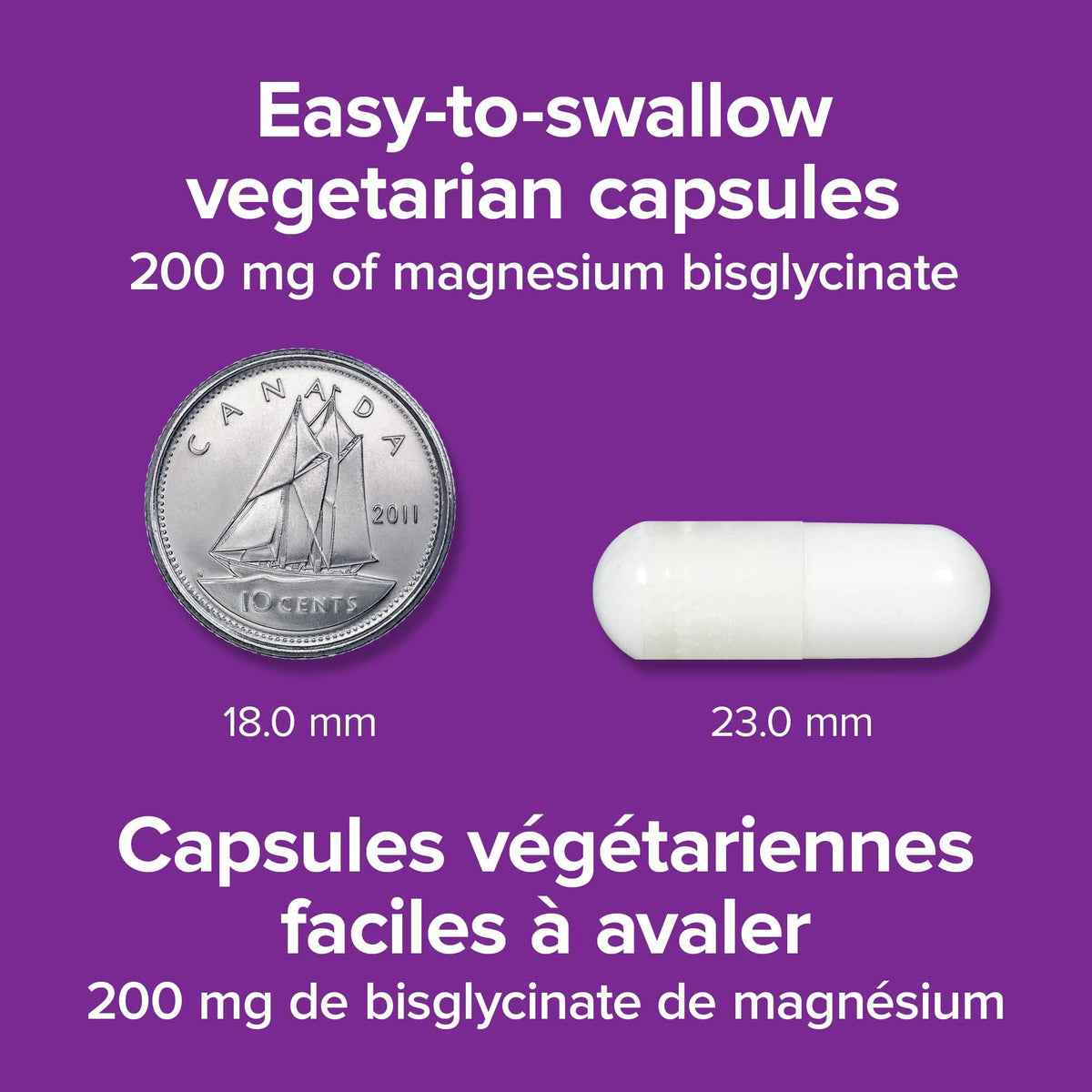 Webber Naturals Magnésium Bisglycinate 200 mg Capsules, flacon ouvert