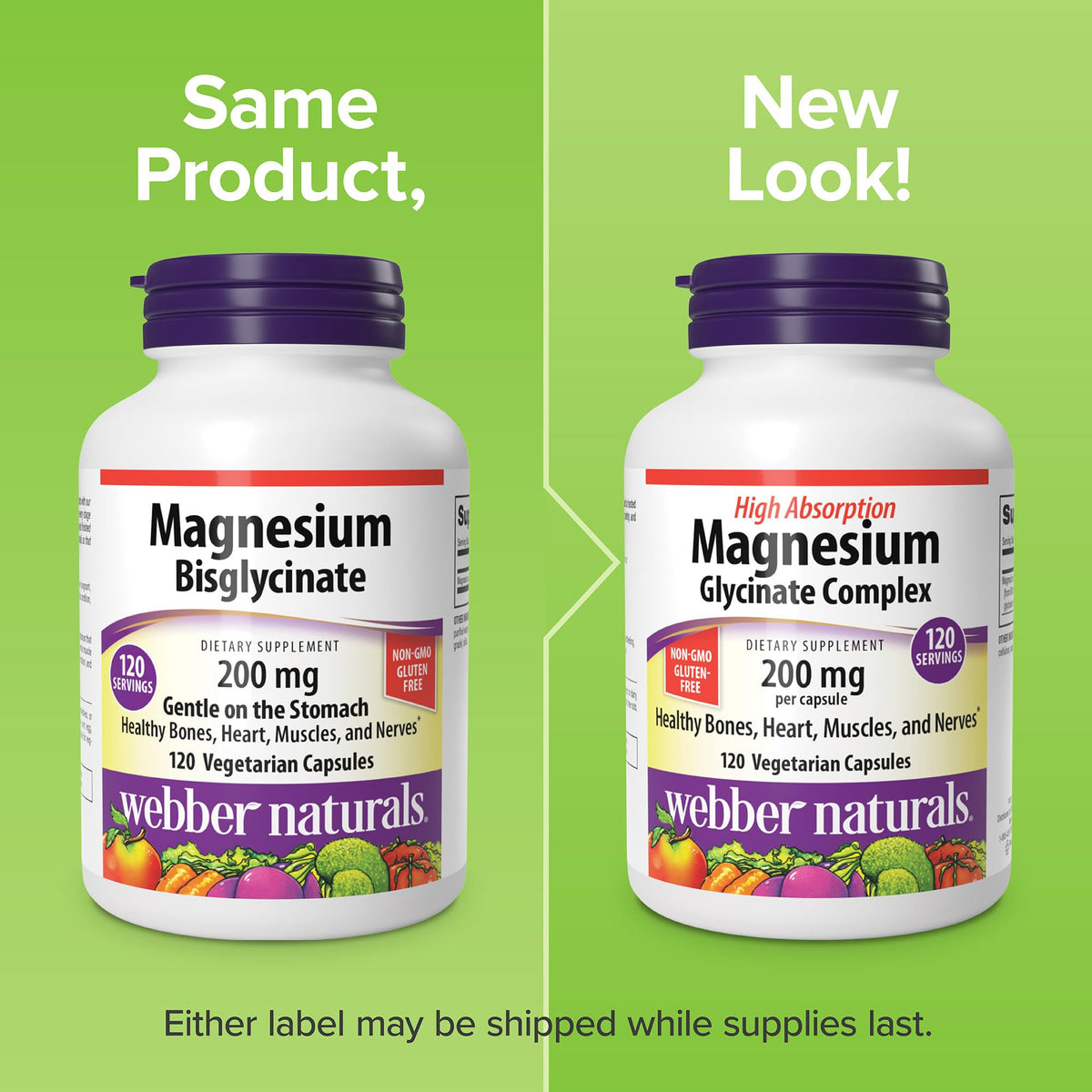 Webber Naturals Magnésium Glycinate 200 mg arrière de la bouteille