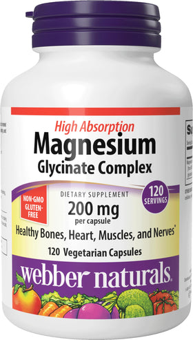 Webber Naturals Magnésium Glycinate 200 mg bouteille vue de face