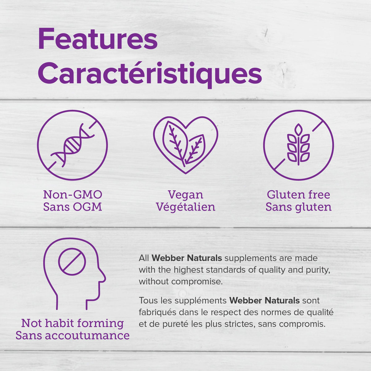 Webber Naturals Mélatonine 10 mg et Magnésium 150 mg 60 comprimés sur fond blanc