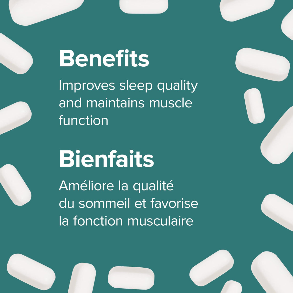 Webber Naturals Mélatonine 10 mg et Magnésium 150 mg comprimés sur une table