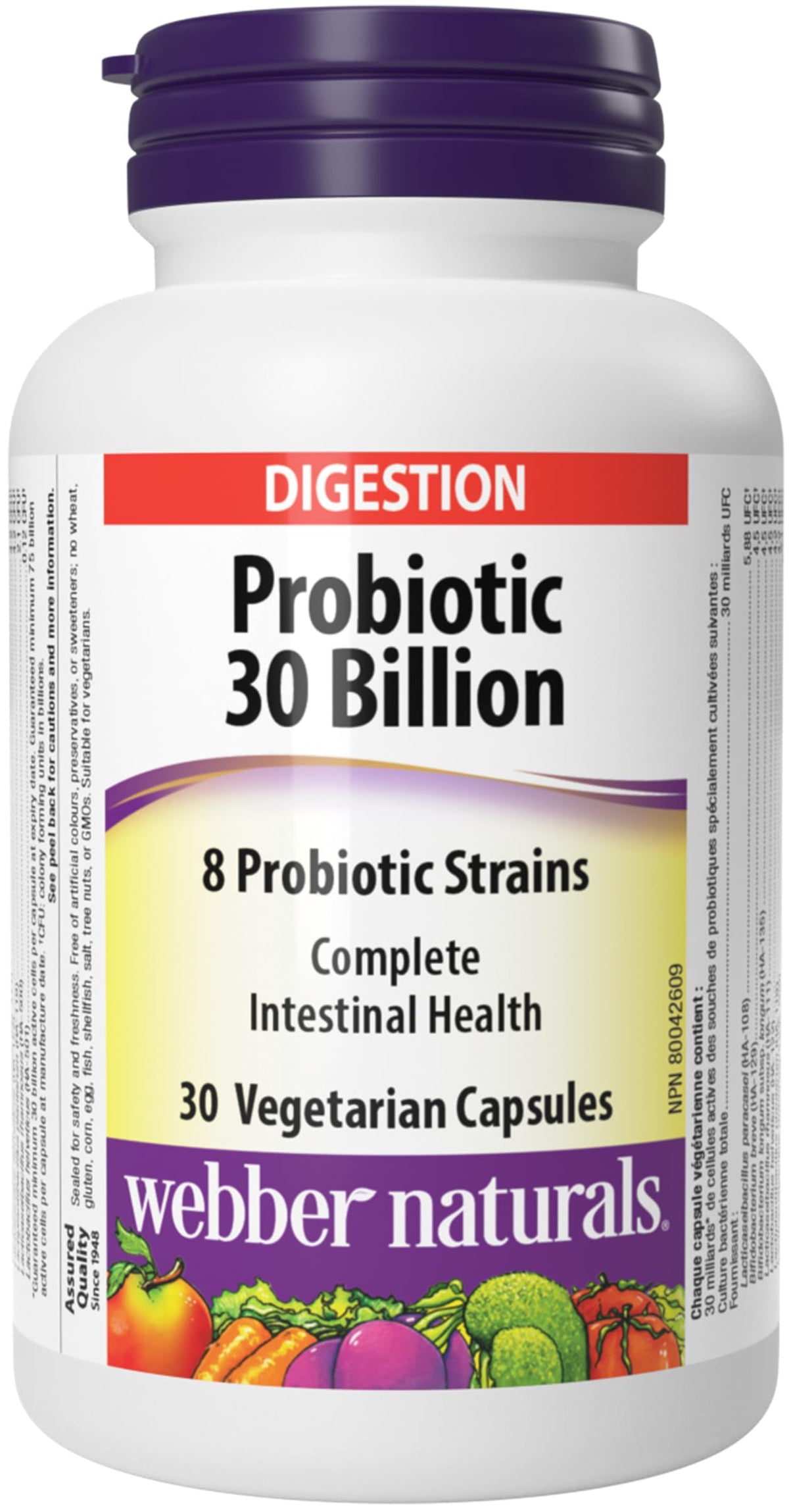 Webber Naturals Probiotiques 30 Milliards 30 capsules, vue de face
