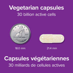 Webber Naturals Probiotiques 30 Milliards, vue de côté de l'emballage