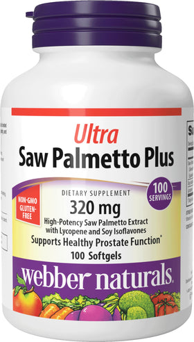 Webber Naturals Ultra Saw Palmetto 320 mg gélules front view
