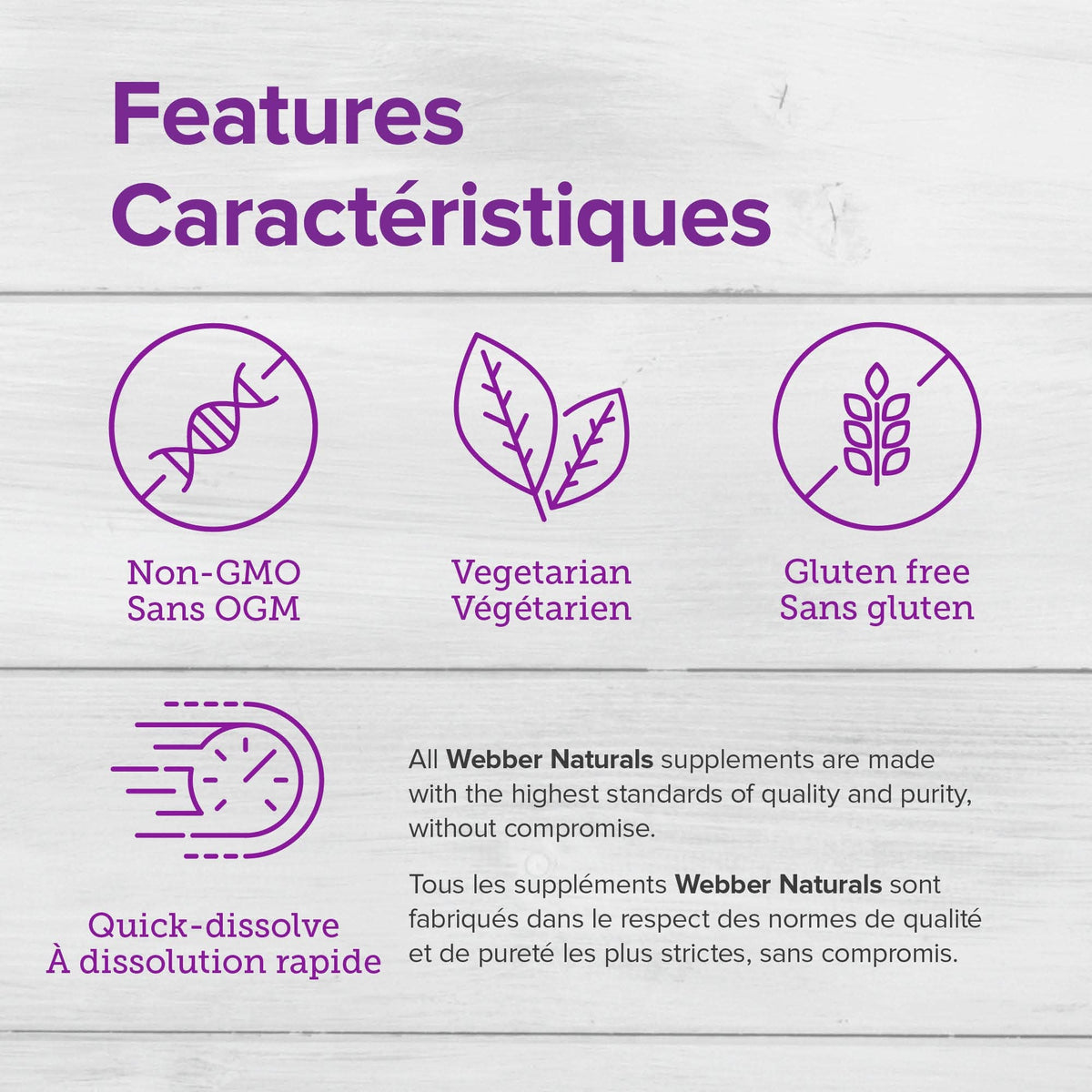 Webber Naturals Vitamine B12 250 mcg Methylcobalamine comprimés sublinguaux avec étiquette visible