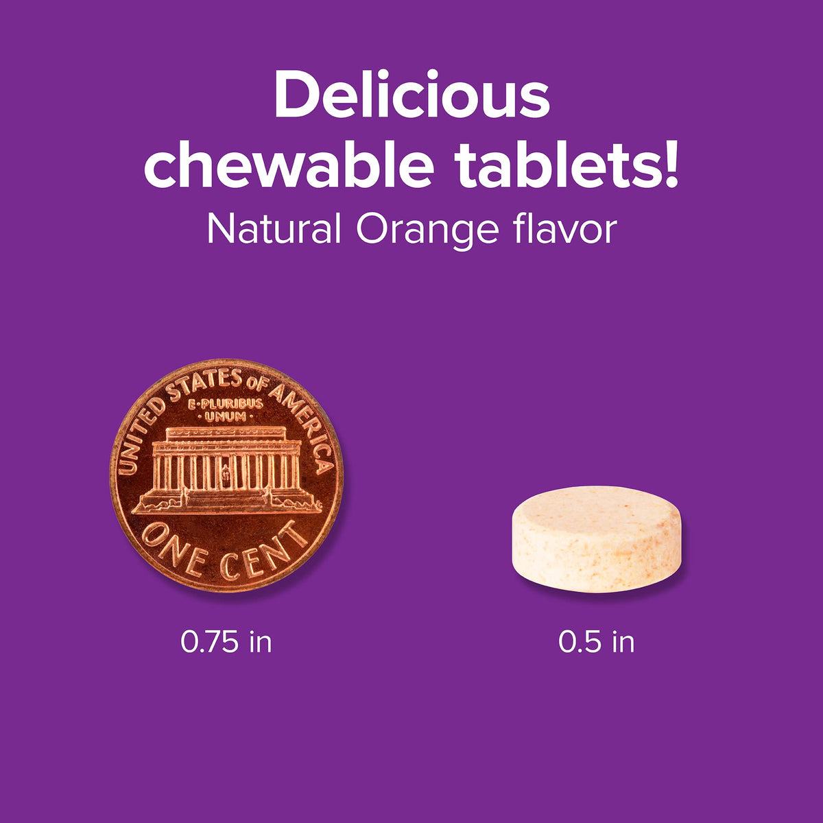 Webber Naturals Vitamine C 1000mg + D3 Orange, comprimés dans une main