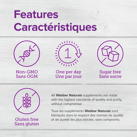 Webber Naturals Vitamine D3 2500 IU Extra Forte gélules côté
