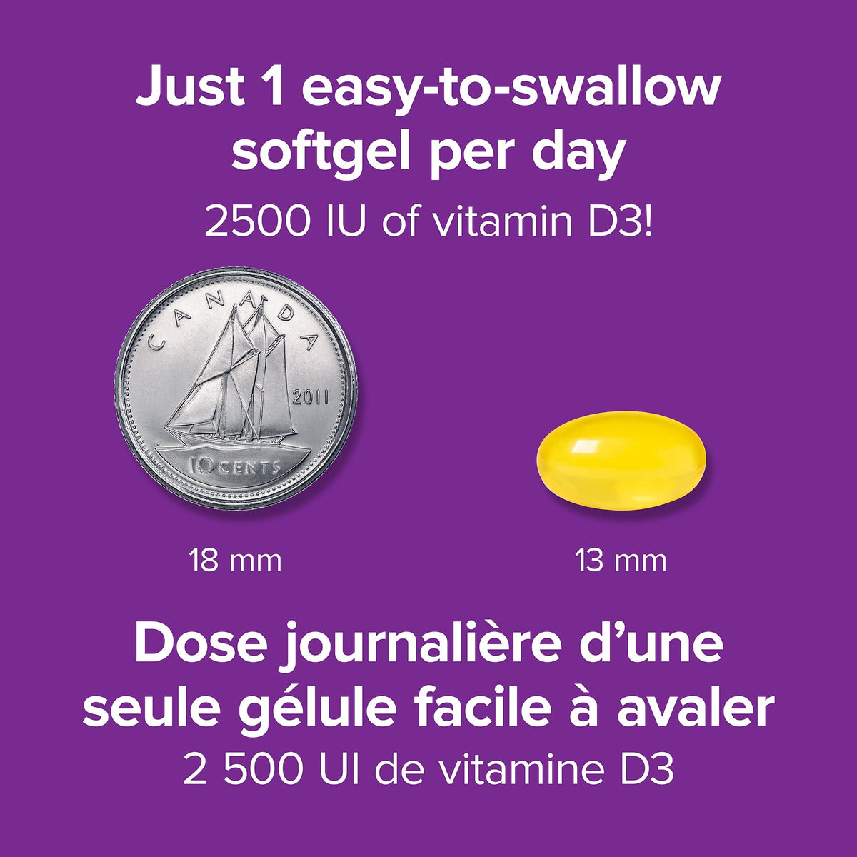 Webber Naturals Vitamine D3 2500 IU Extra Forte gélules sur table