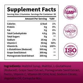 Webuff Gummies de Glutathione avec Collagène 500mg et ingrédients