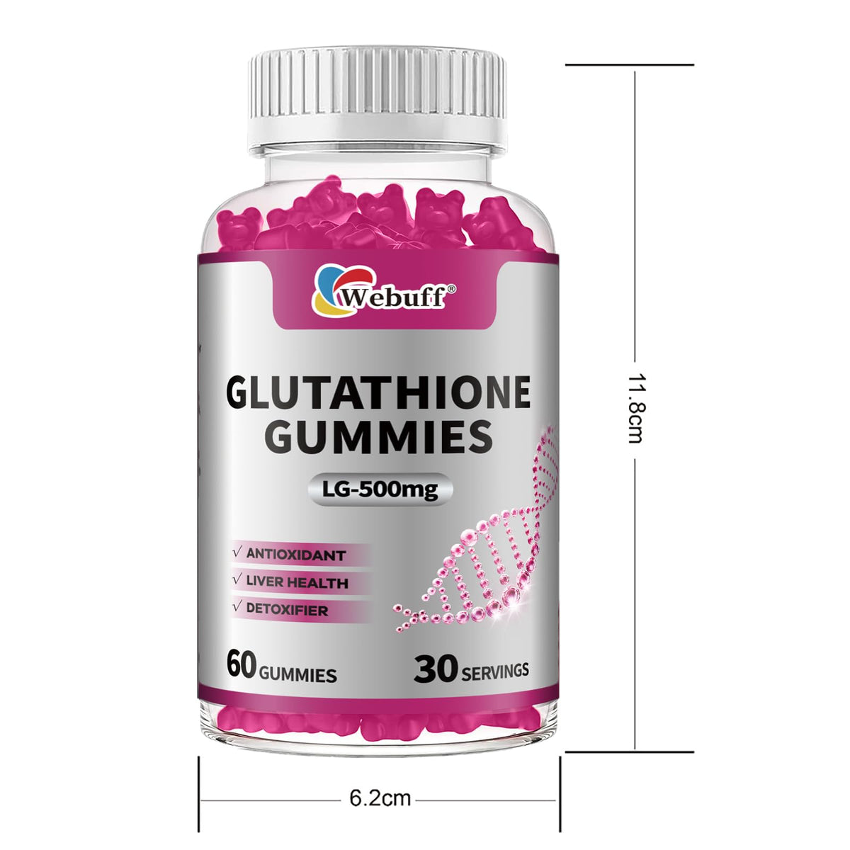 Webuff Gummies de Glutathione avec Collagène 500mg packaging