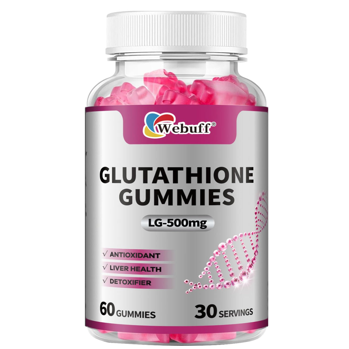Webuff Gummies de Glutathione avec Collagène 500mg vue avant