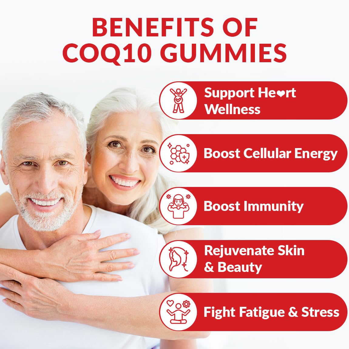 WEEVIT CoQ10 Gummies peach flavored gummy close-up