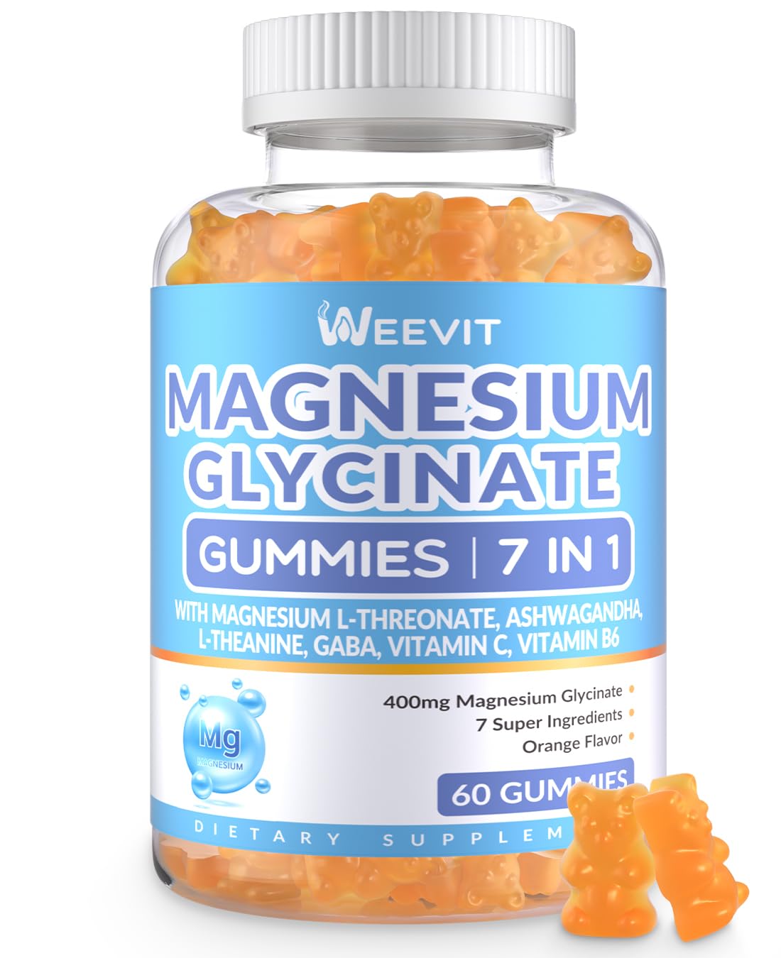WEEVIT Gélules de Magnésium Glycinate 181g - vue de face