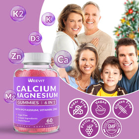 WEEVIT Gummies Calcium Magnésium Zinc 600 mg 300 mg - emballage