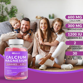 WEEVIT Gummies Calcium Magnésium Zinc 600 mg 300 mg - vue arrière