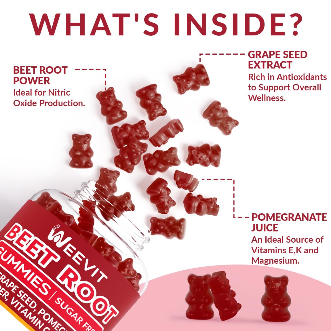 WEEVIT Gummies de Betterave en portion individuelle