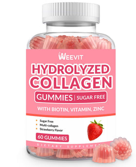 WEEVIT Gummies de Collagène 60 gummies fraise dans l'emballage
