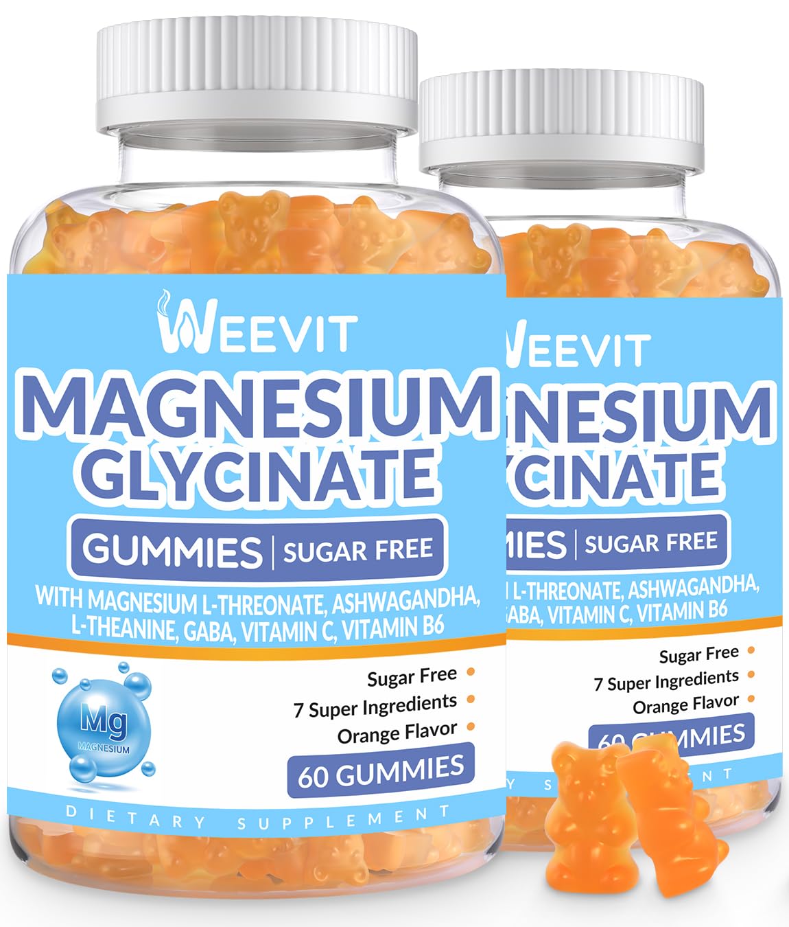 WEEVIT Gummies de Magnésium Glycinate 120 gummies en pot