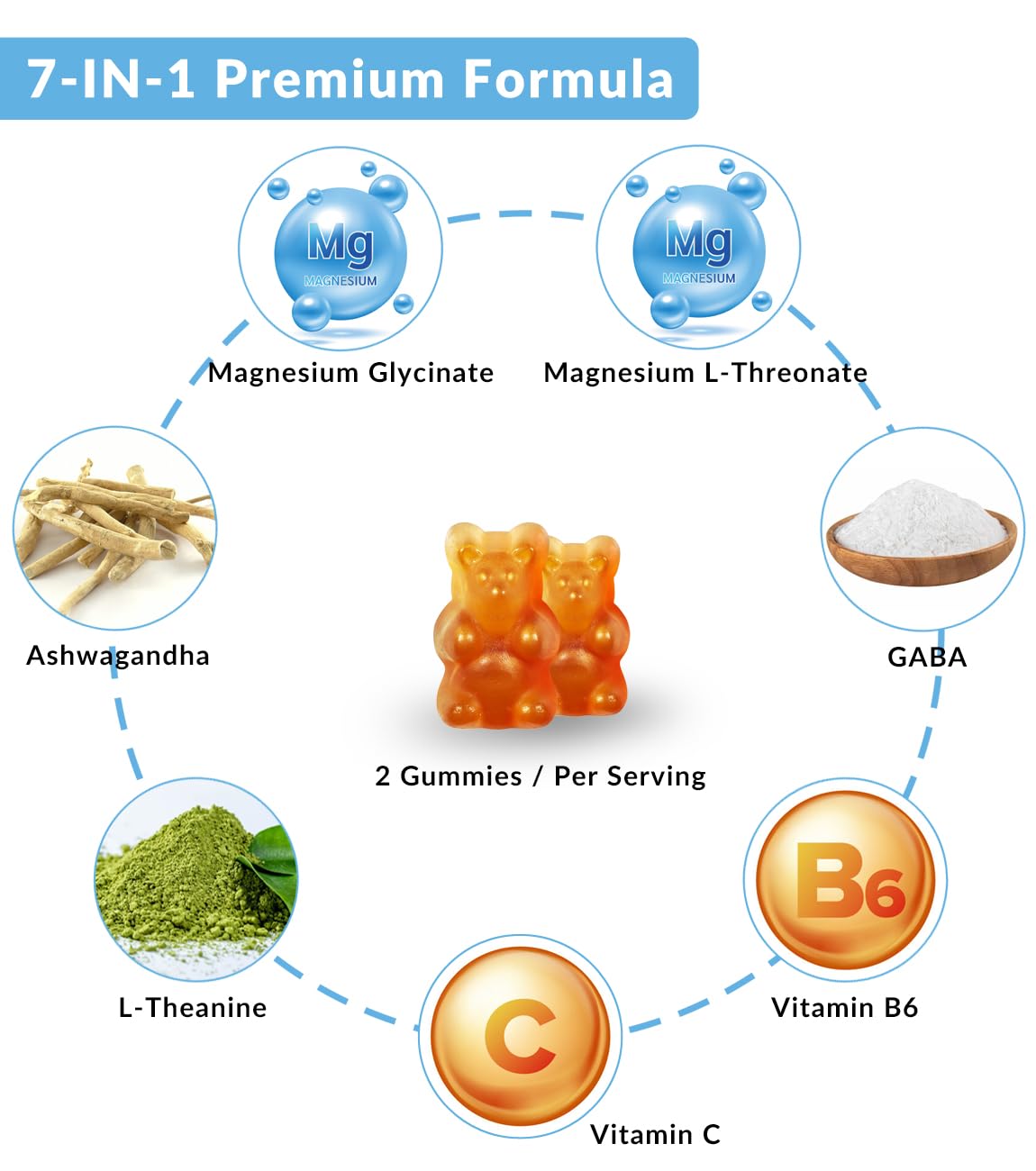 WEEVIT Gummies de Magnésium Glycinate avec ingrédients naturels