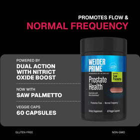 Weider Prostate Health 60 capsules sur un fond blanc