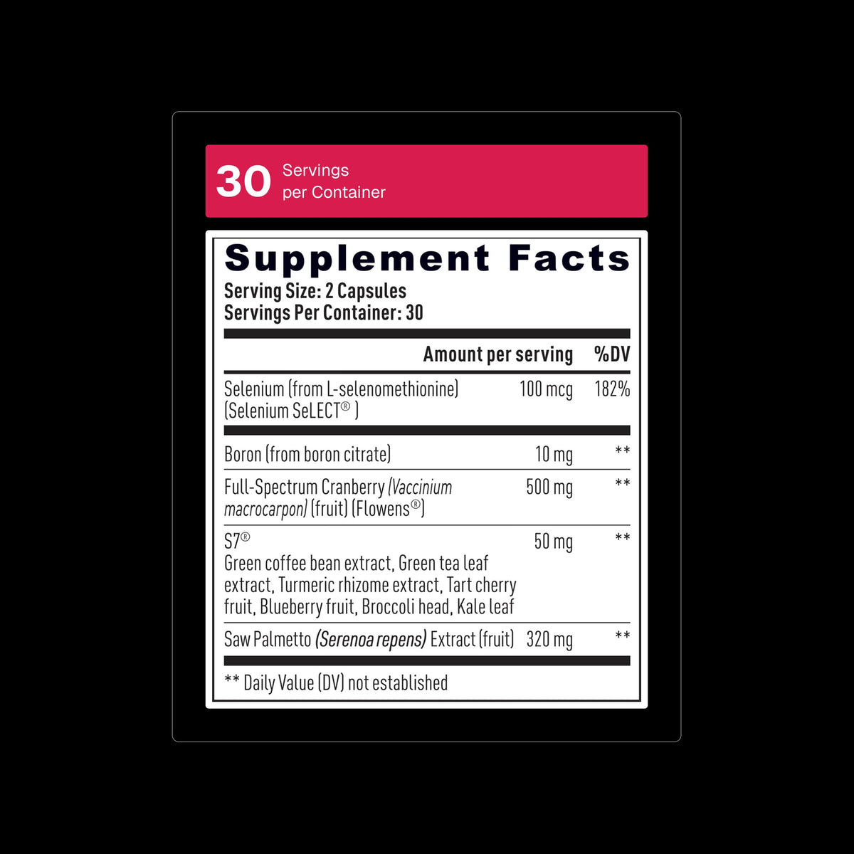 Weider Prostate Health 60 capsules végétales vue arrière