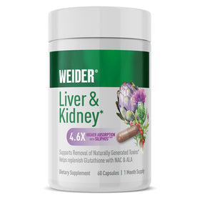 Weider Soutien Foie et Rein 60 Capsules vue de face