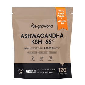 WeightWorld Ashwagandha KSM-66 capsules avec extrait de poivre noir