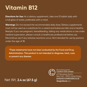 WeightWorld B12 Methylcobalamine 1000 mcg tablettes en main