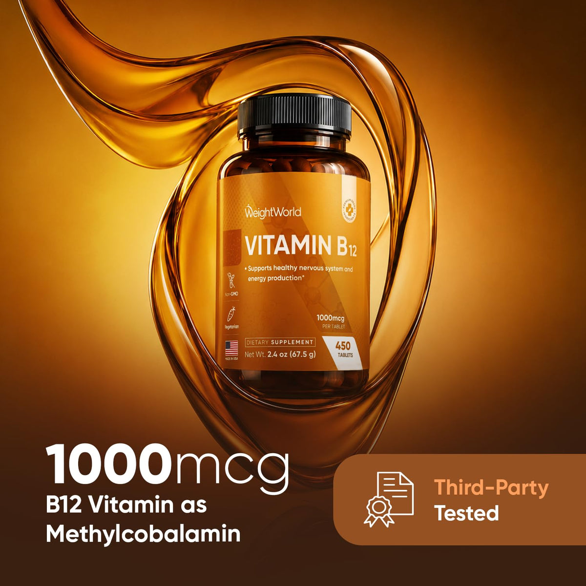 WeightWorld B12 Methylcobalamine 1000 mcg tablettes miniatures