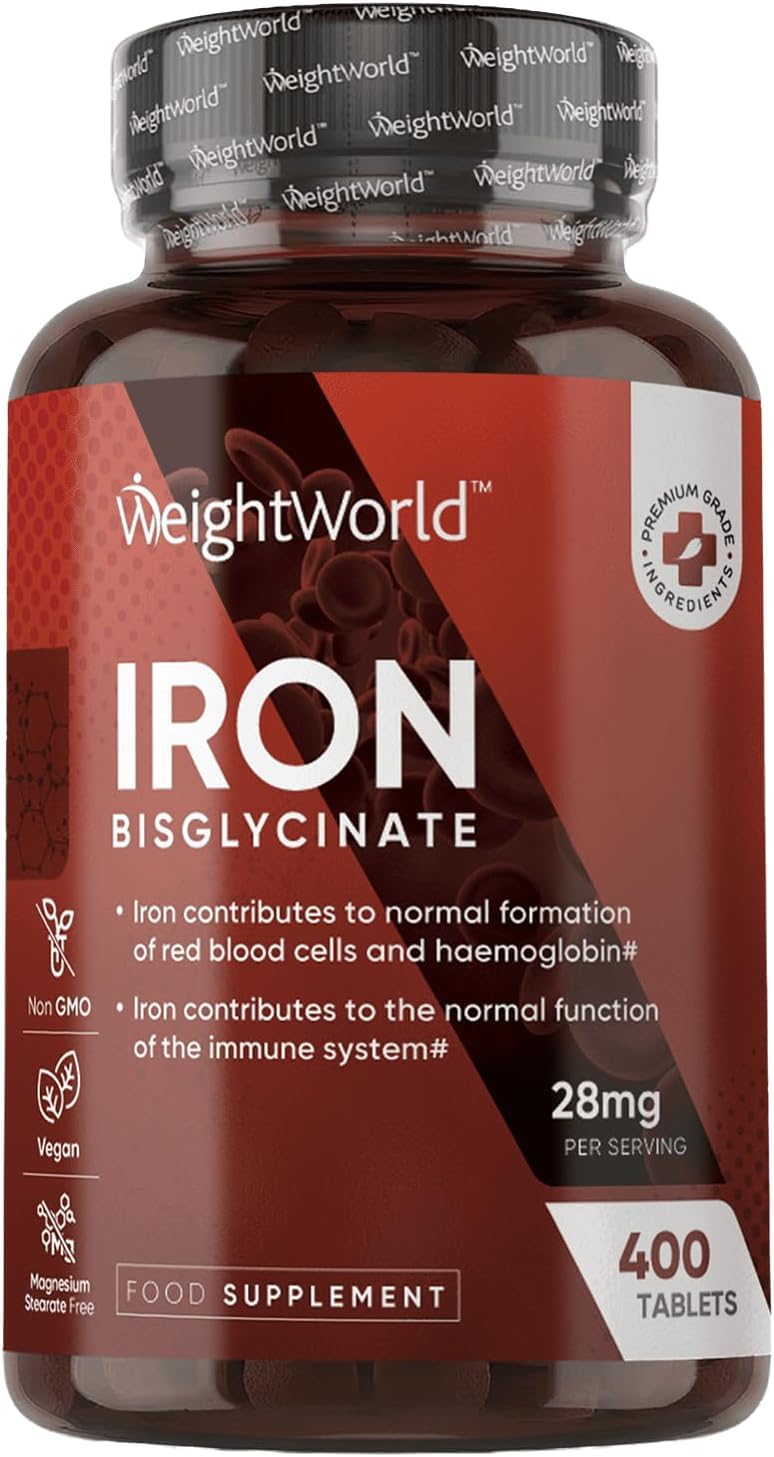 WeightWorld Complément Alimentaire Fer Bisglycinate 28mg 400 comprimés