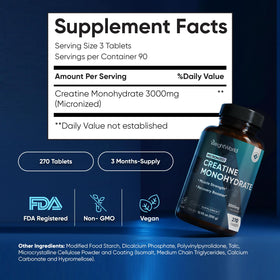 WeightWorld Créatine Monohydrate comprimés sur une table