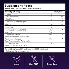 WeightWorld Gummies de Mélatonine ingrédients sur l'étiquette