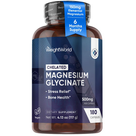 WeightWorld Magnésium Glycinate 500mg flacon de 180 capsules