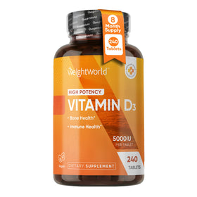 WeightWorld Vitamine D3 5000 IU 240 comprimés, emballage avant