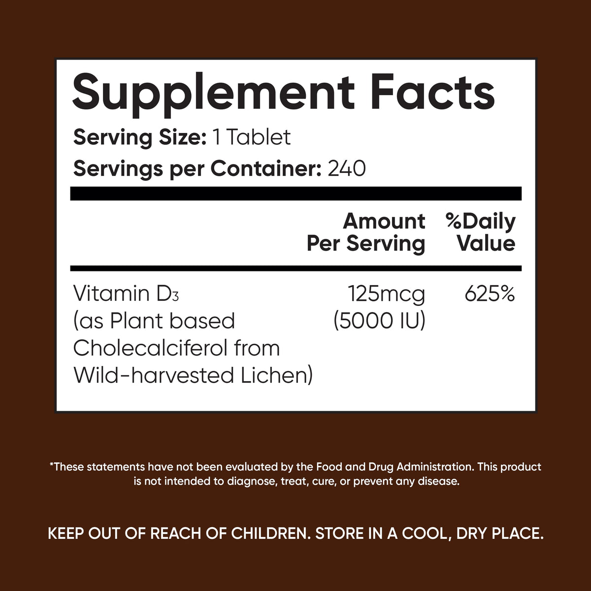 WeightWorld Vitamine D3 5000 IU, comprimés dans une main