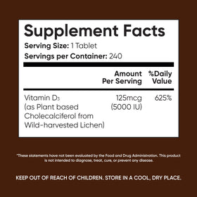 WeightWorld Vitamine D3 5000 IU, comprimés dans une main