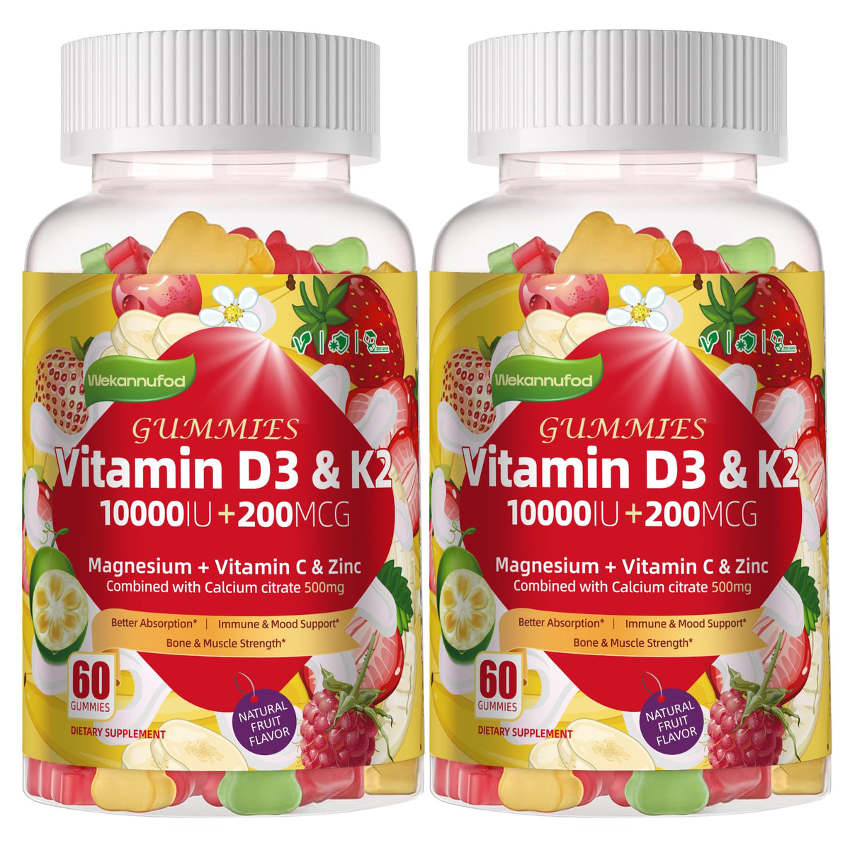 Wekannufod Gummies D3 K2 120 gummies avec packaging