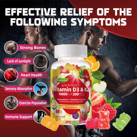 Wekannufod Gummies D3 K2 gummies avec fruits en arrière-plan