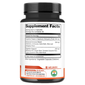 WELBUDA capsules de poivre de cayenne avec d'autres compléments alimentaires