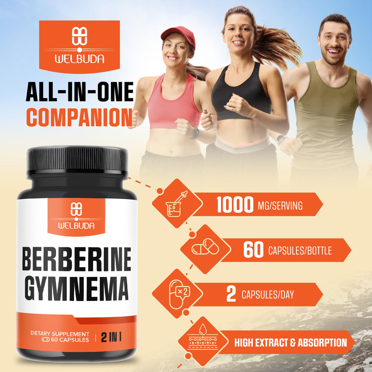 WELBUDA Complément Alimentaire Berbérine - capsules sur une table