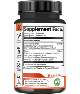 WELBUDA Tudca 1000mg capsules dans la main