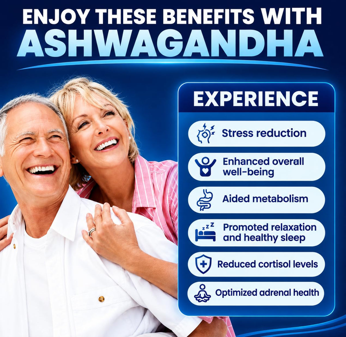 Well of Life Ashwagandha 650mg avec BioPerine sur un fond neutre