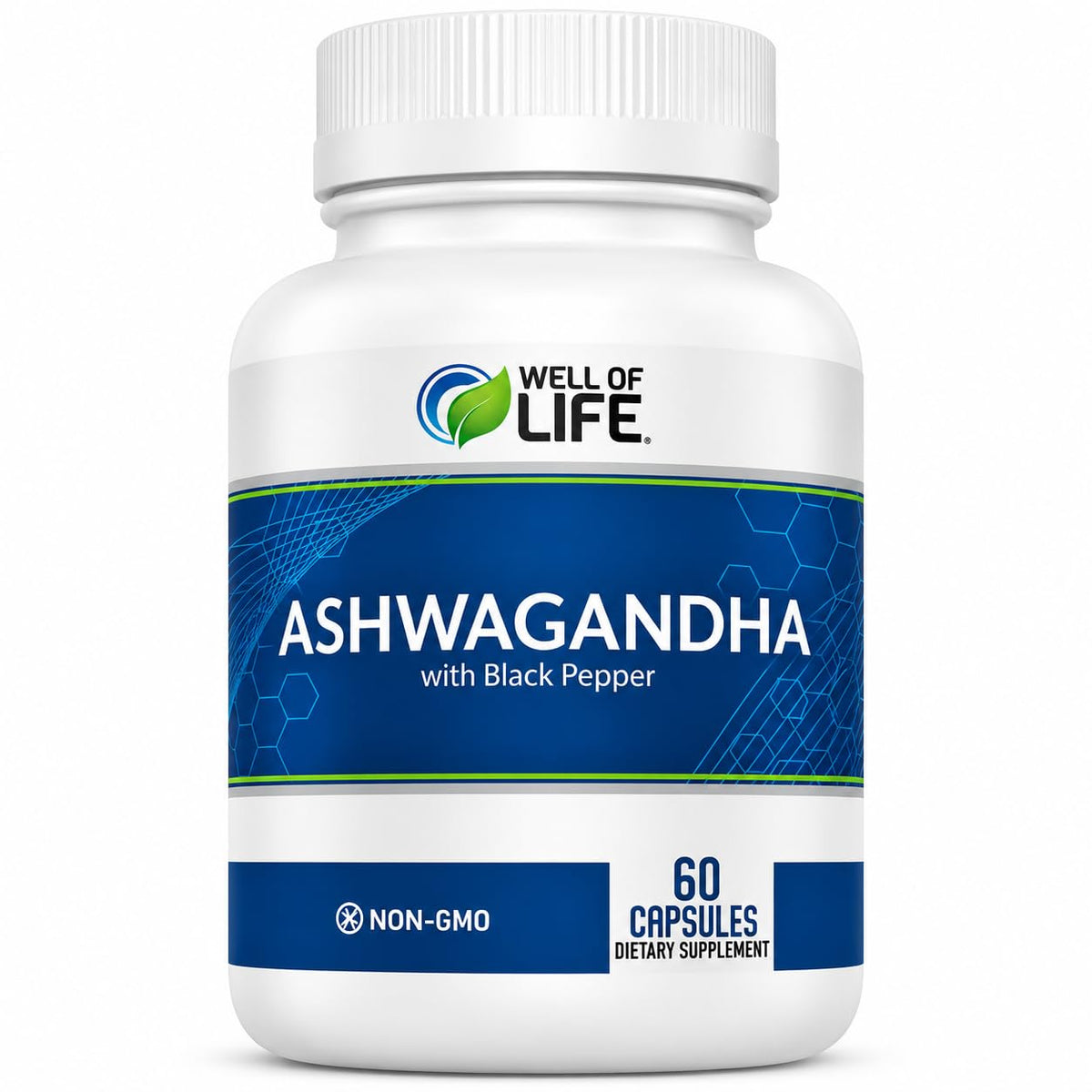 Well of Life Ashwagandha 650mg capsules végétariennes en boîte